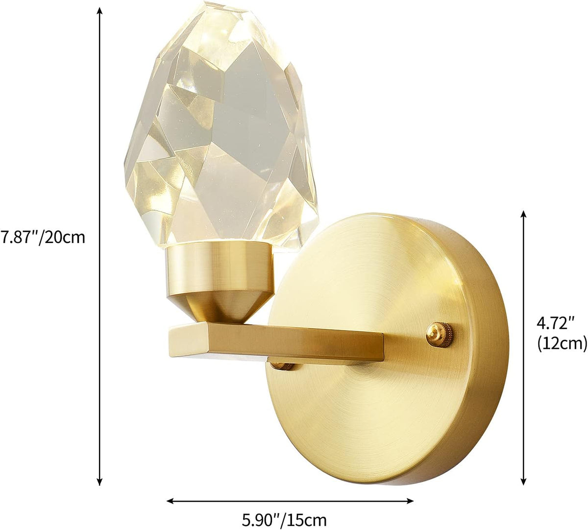Crystal Gold Wall Sconce, K9 Crystal Wall Mounted Light O333597