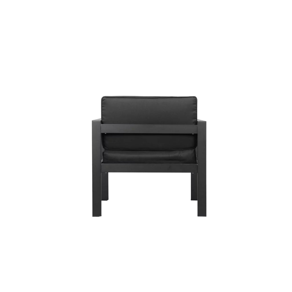 29 Inch Jet Black Aluminum Armchair I235