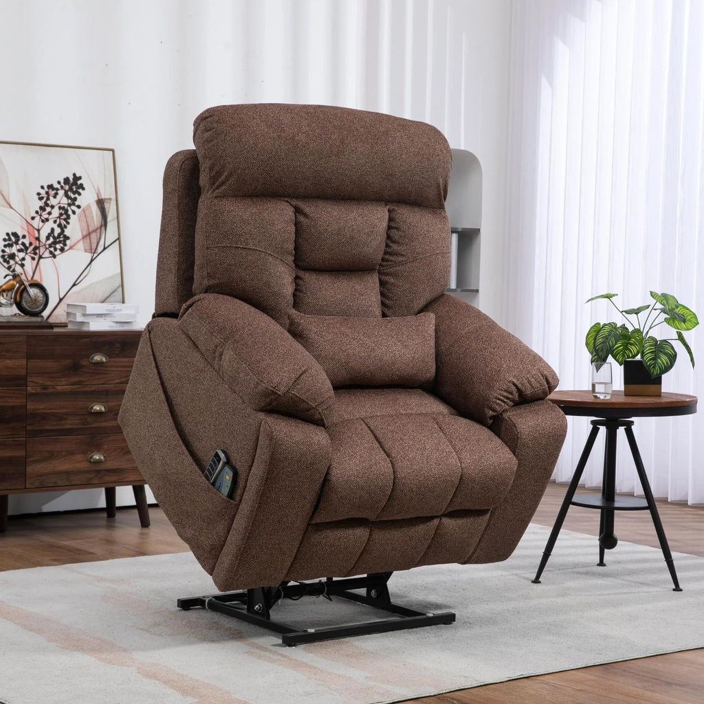 4-Motor Lay Flat Power Lift Recliner Chair with Heat & Massage E150959