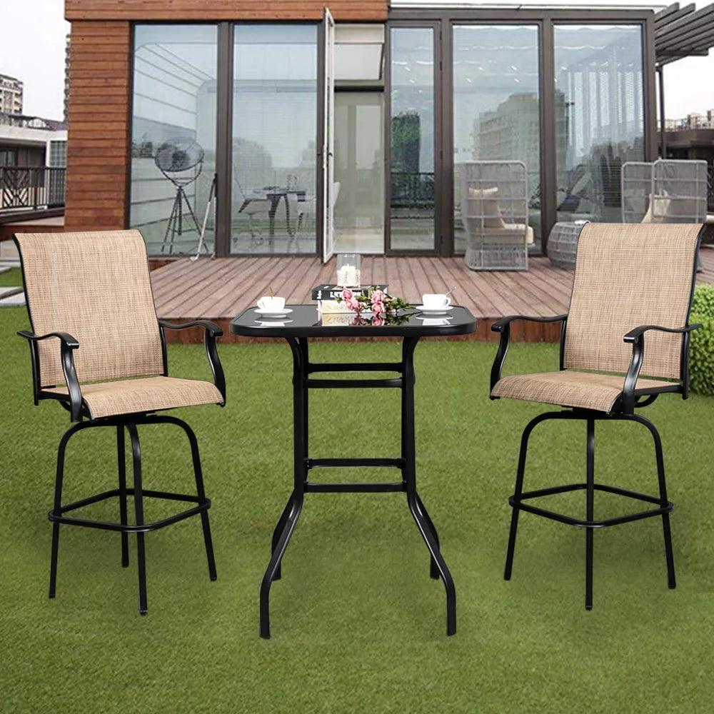 31"x 31" x 40" Black Wrought Iron Glass Bar Table M123039