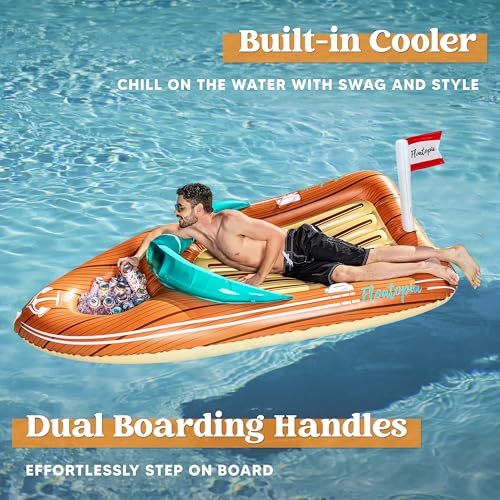 Inflatable Boat Pool Float with Cooler X428