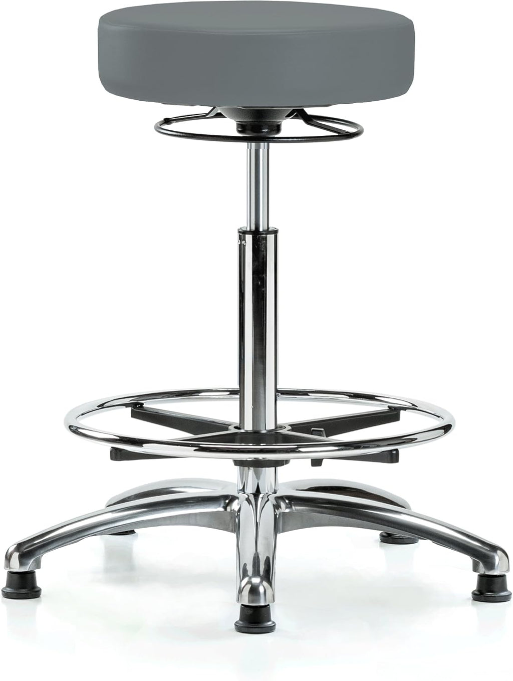 Chrome 360 Degree Adjustable Swivel Stool Imperial Blue Vinyl W720