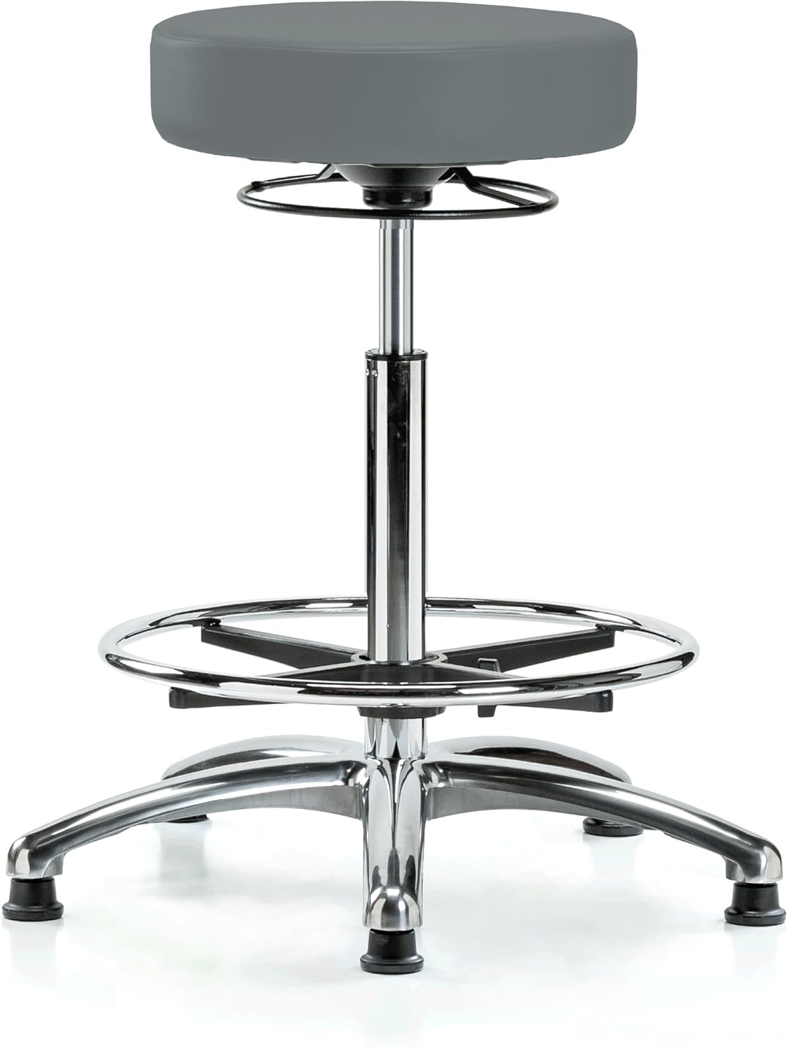 Chrome 360 Degree Adjustable Swivel Stool Imperial Blue Vinyl W720