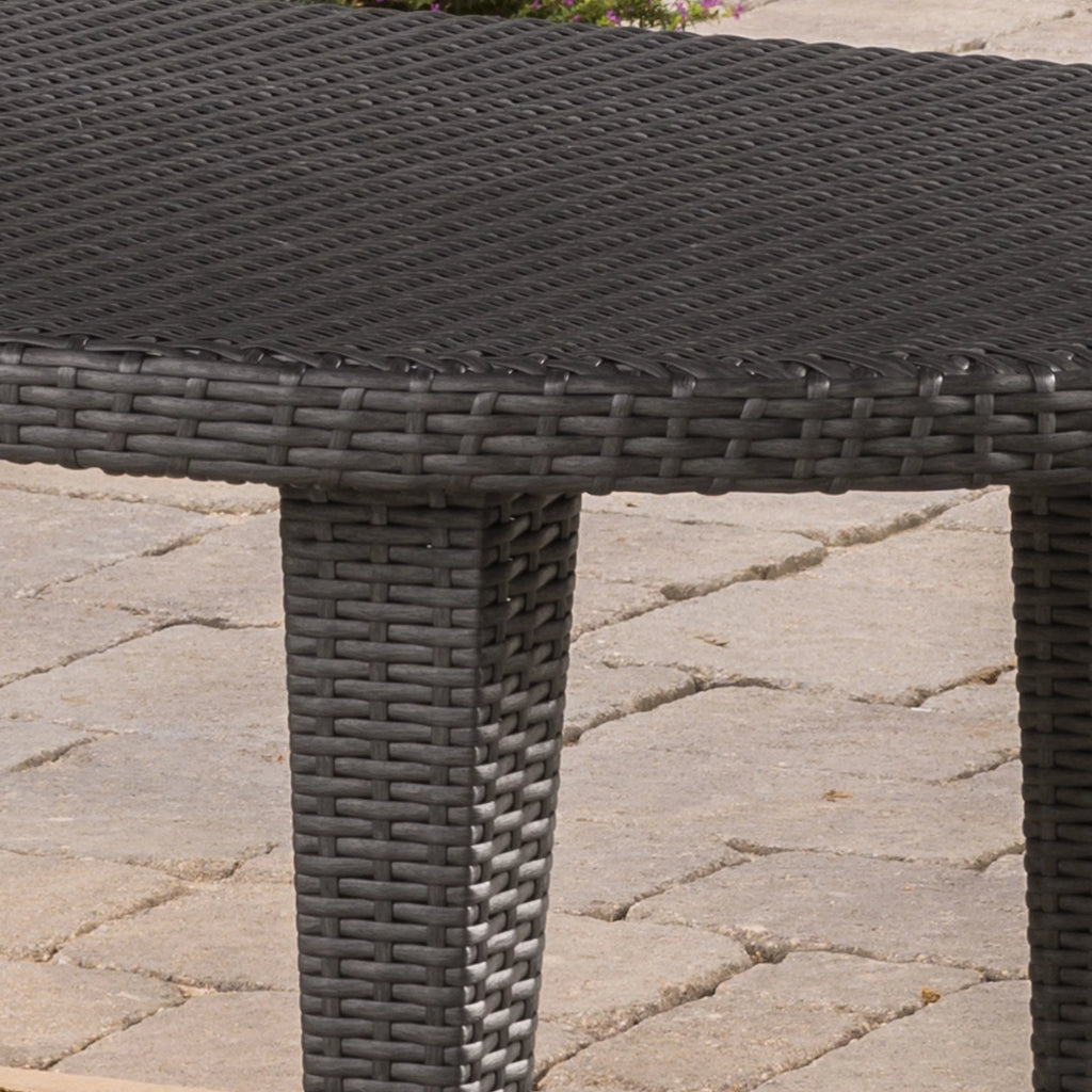 7 Piece Wicker Oval Dining Set with Cushions Z2184