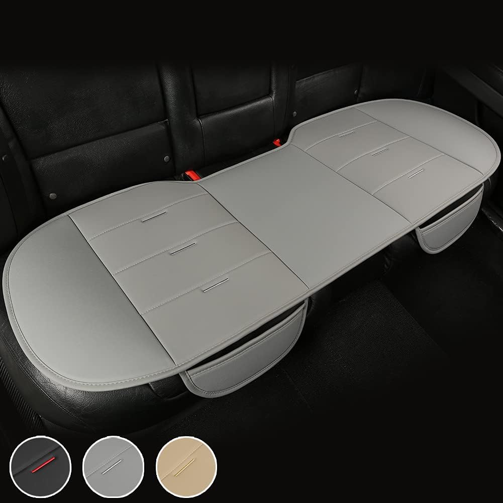 Beige PU Leather Rear Seat Cover S88481