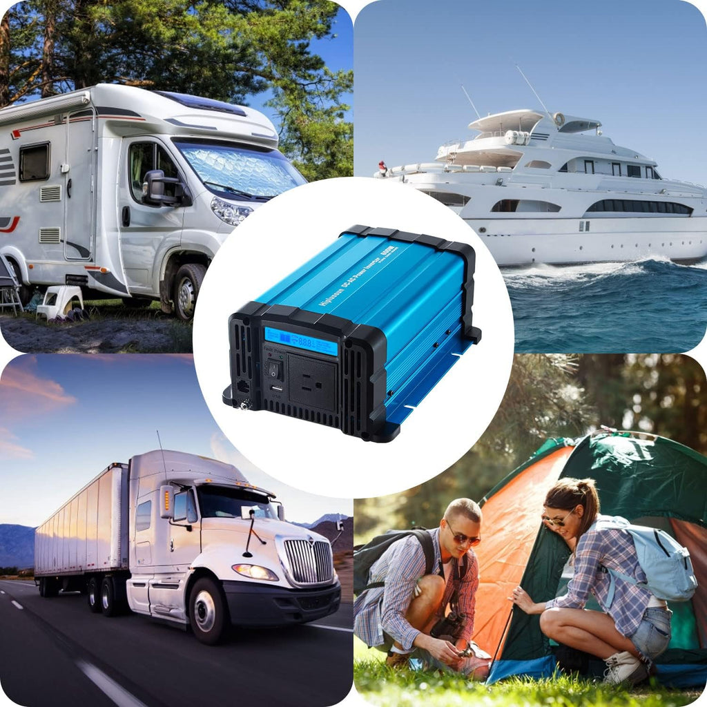600 Watt Pure Sine Wave Power Inverter 12v to 110v DC to AC with USB and AC Outlet Z5882
