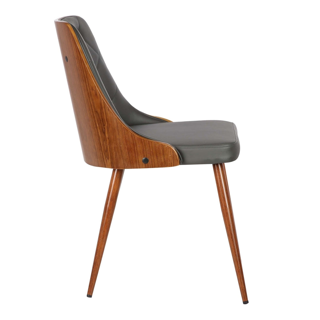 Gray Faux Leather Curved Dining Chair D2022