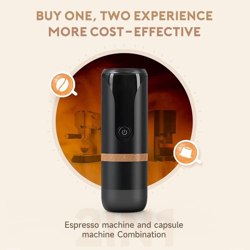 Black Portable Espresso Machine 9 Bar N5012