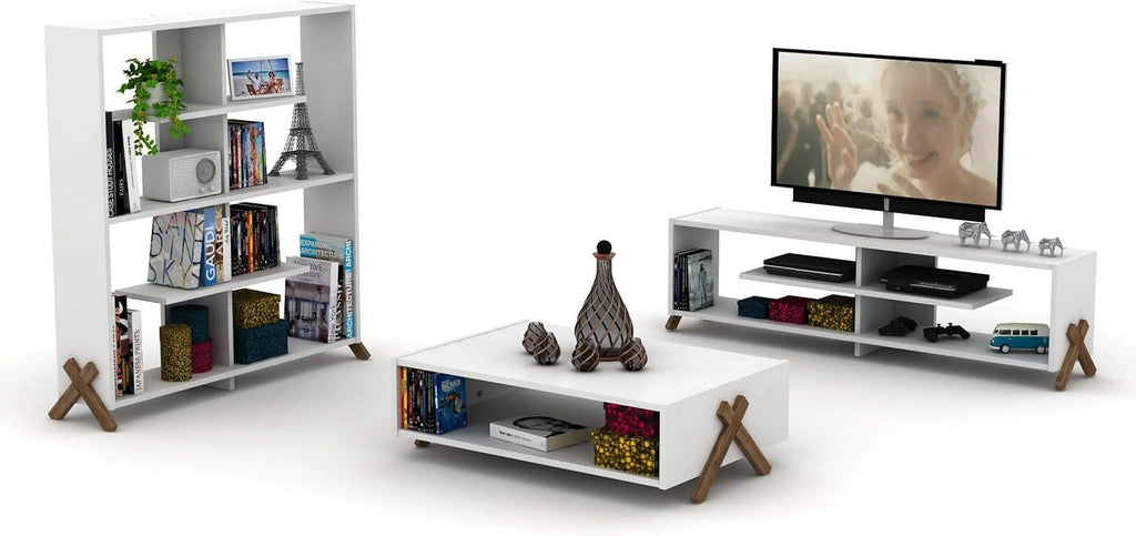 Wooden TV Stand with 4 Shelves W530480