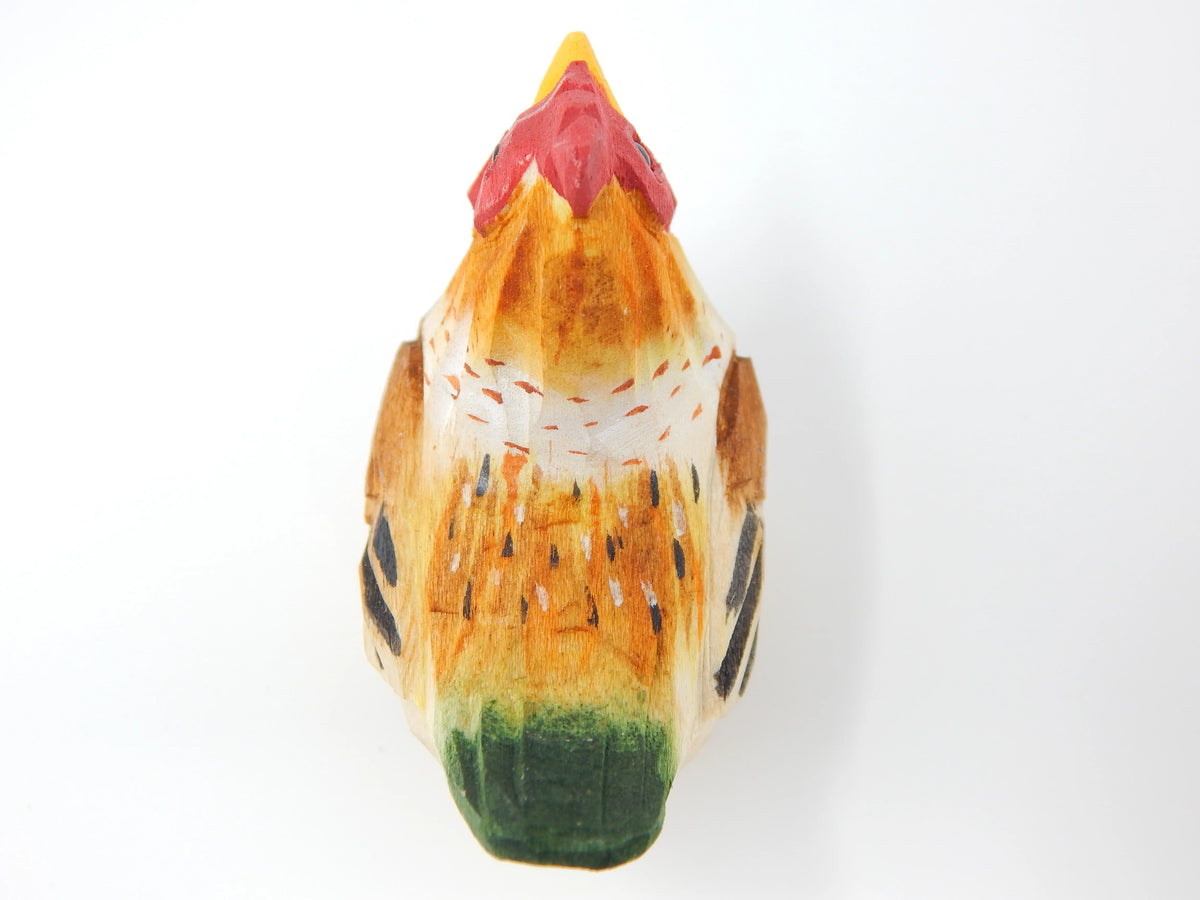 Brown Hen Handmade Wooden Chicken Carved Ornament F77358