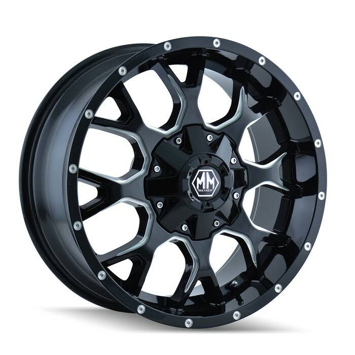 20x10 Black/Milled Spoke Wheel O91003
