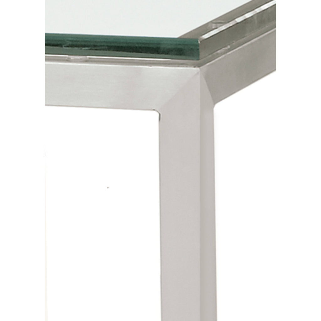 Clear Tempered Glass Bar Table with White Base J4133