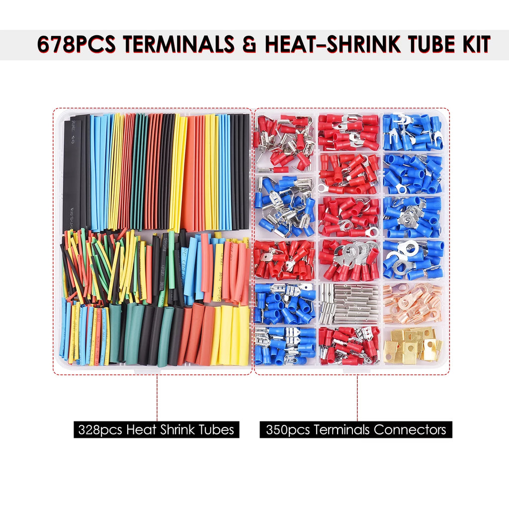 678PCS Terminals & Heat-shrink Tube Kit J24582