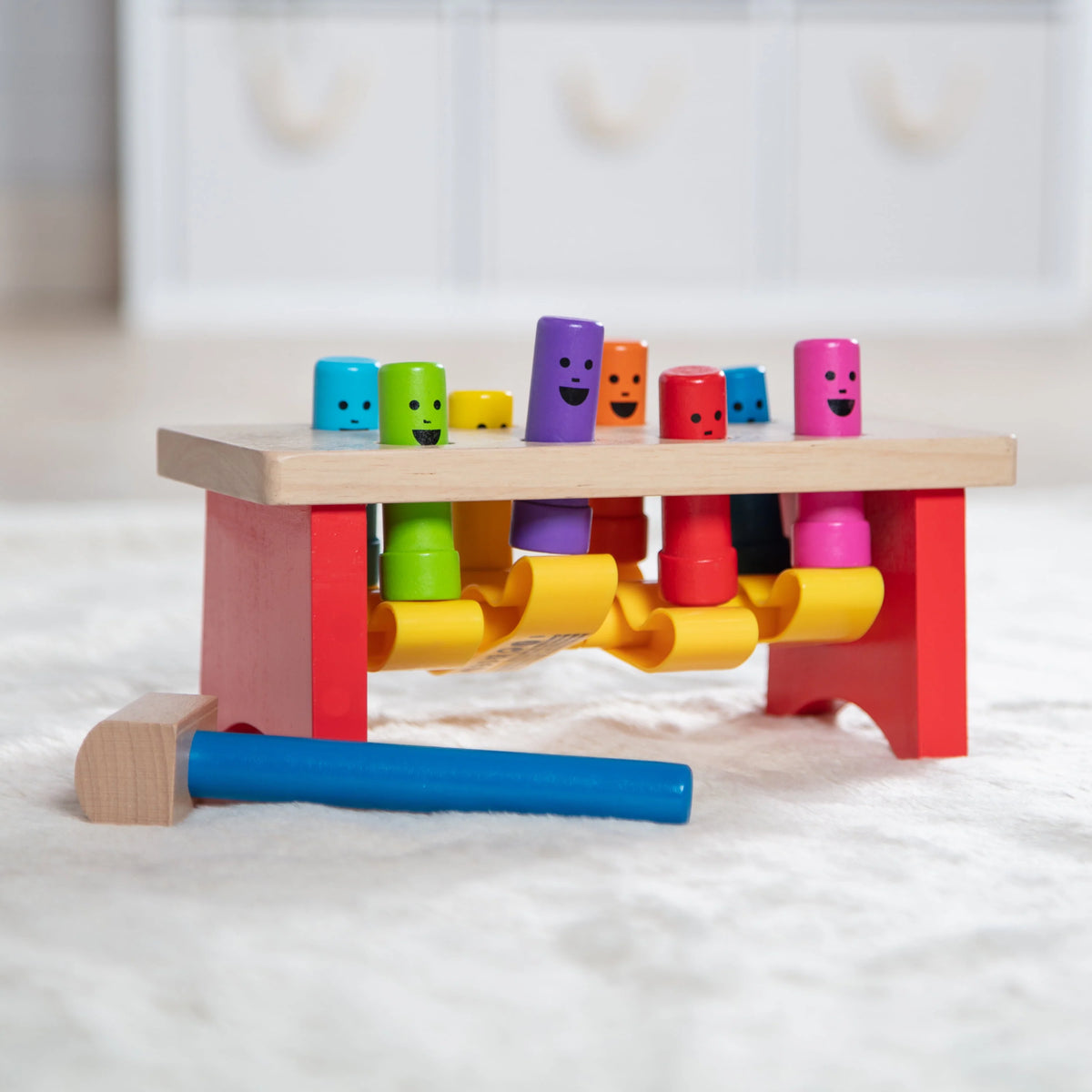 Wooden Pounding Bench Toy With Mallet B4294