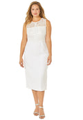 Linen & Lace Plus Size Dress E6135