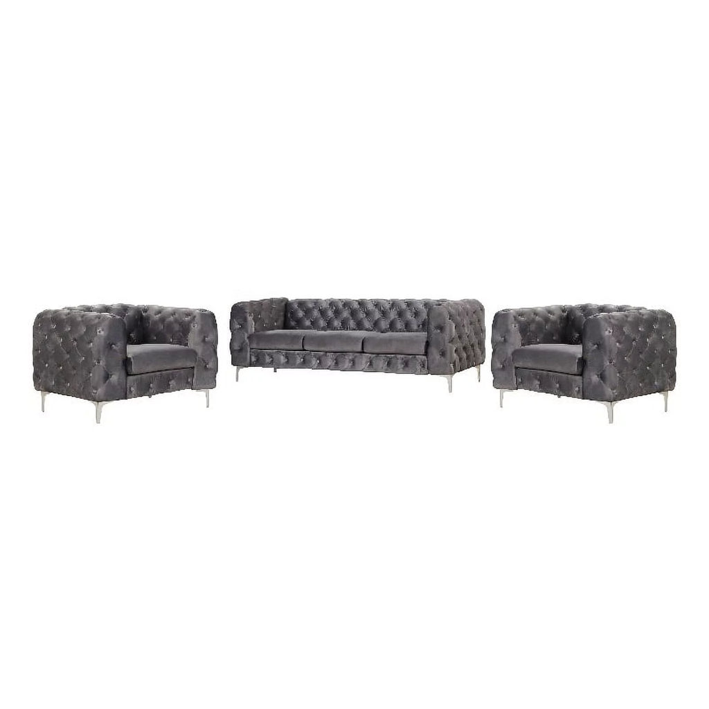 Velvet Sofa and Two Chairs Set O8976