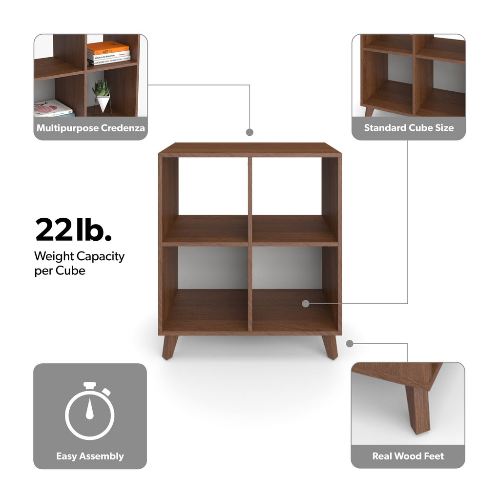 Light Walnut Modern Cube Bookcase K3423