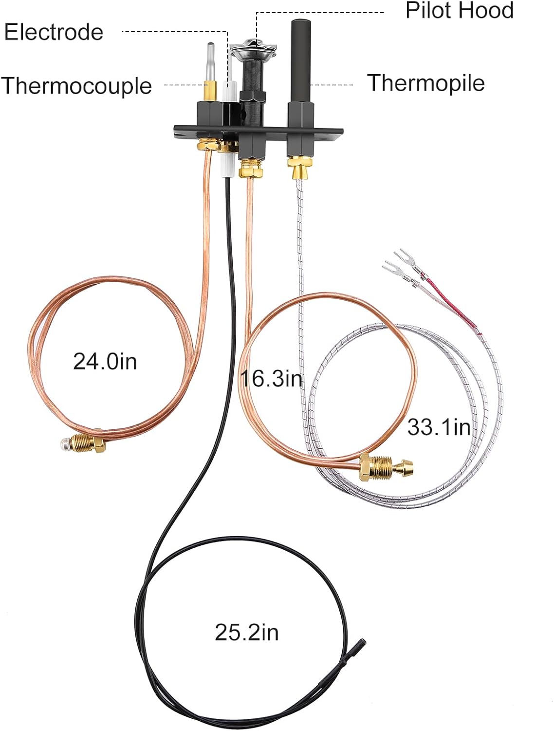 Propane and Natural Gas Pilot Assembly for Fireplace and Stoves U254