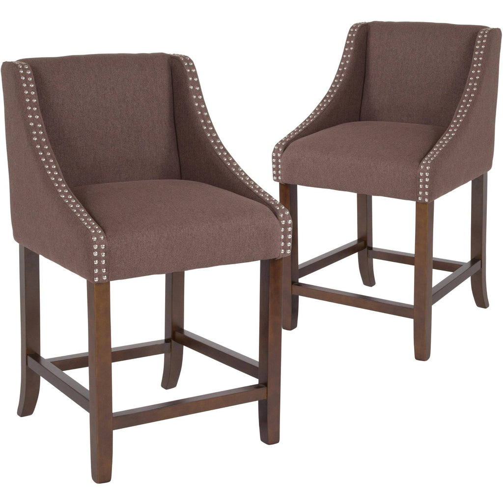 Light Gray Fabric Counter Height Stool D120