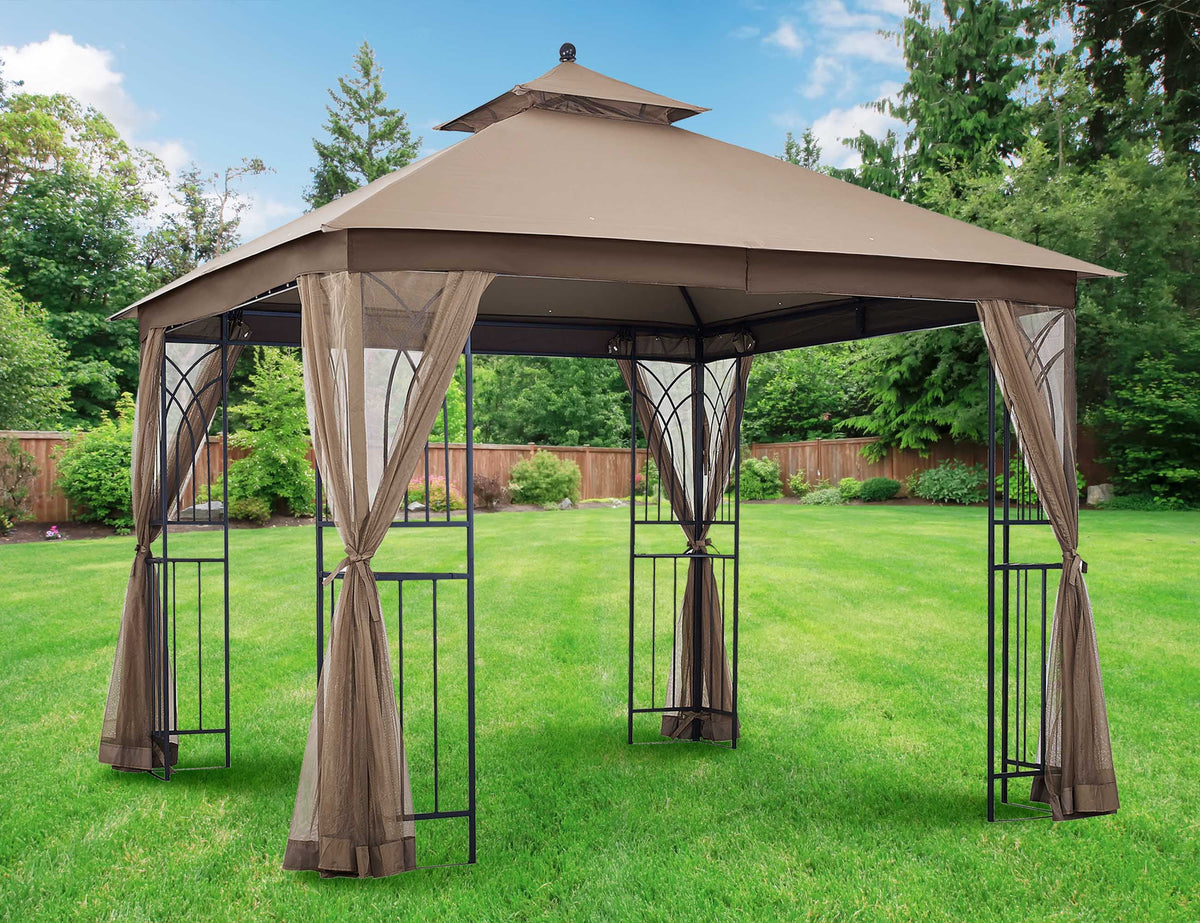 10' x 10' Gazebo with Mosquito Net and Corner Shelves U794