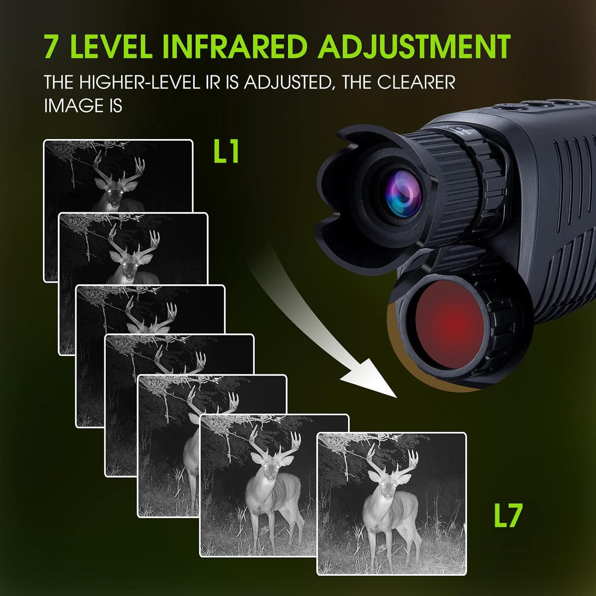 Digital Night Vision Monocular with 32 GB Micro SD Card J890666