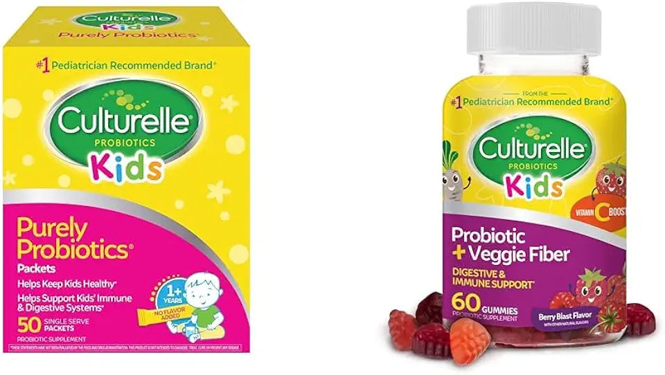 Kids Probiotics 50 Packets + 60 Berry Flavored Fiber Gummy E45696