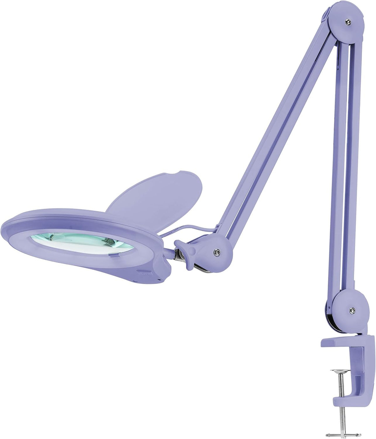 Gray 5 Inches Diameter Lens LED Magnifying Lamp with Clamp B842