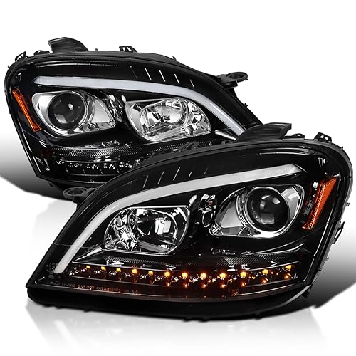 Chrome Projector LED Sequential Signal Headlights Left + Right Pair D664