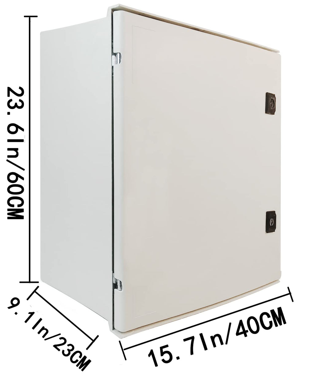 19.7×15.7×7.9 Fiberglass IP65 Weatherproof Wall-Mounted Electrical Enclosure Box P693204