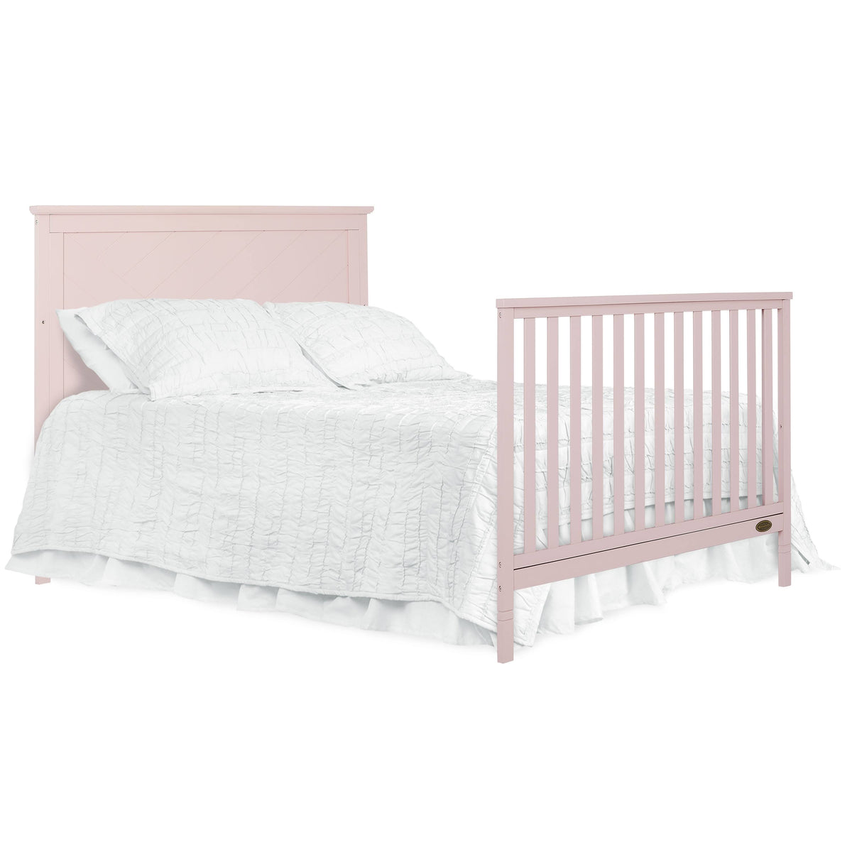 Blush Pink 5 in 1 Convertible Crib Q346