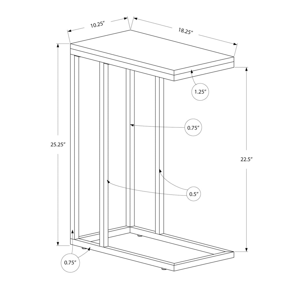C-shaped Metal Accent Table J889
