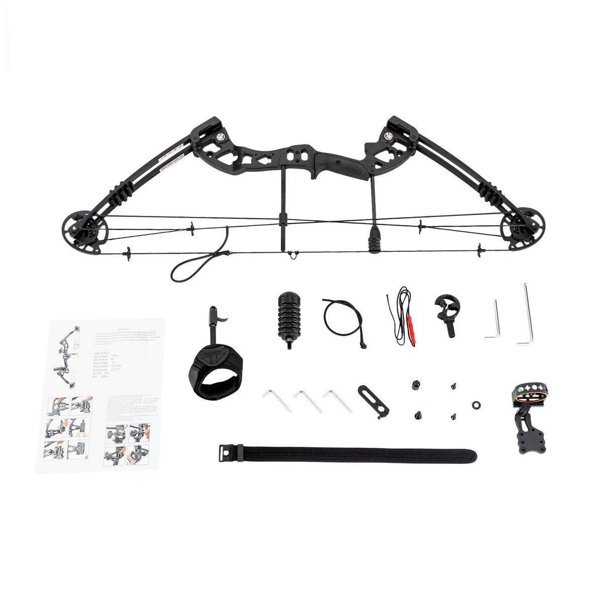 Compound Bow with 12 Arrows, 24-29.5 inches Draw Distance, 310FPS I77155