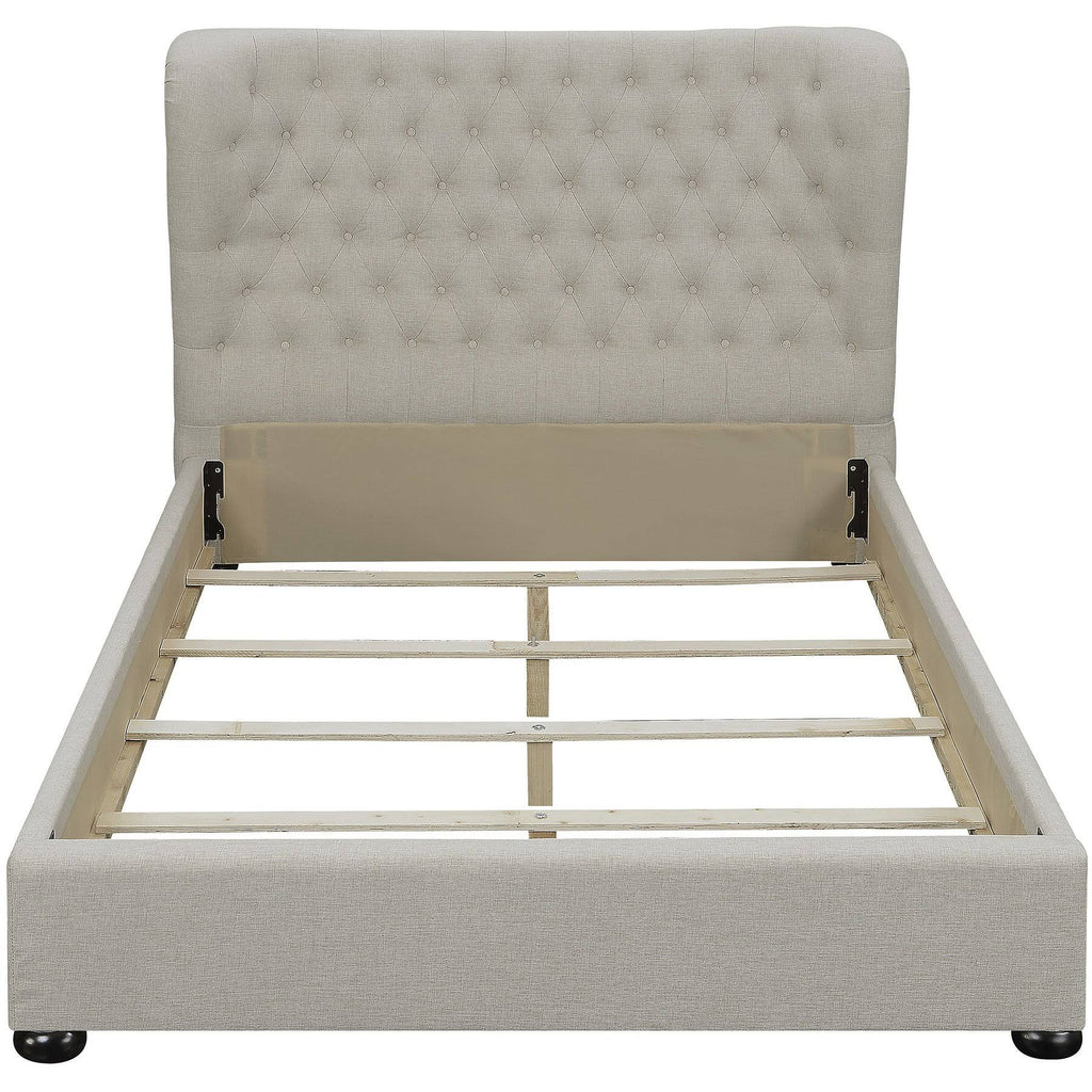 Beige Upholstered Platform Bed S82255