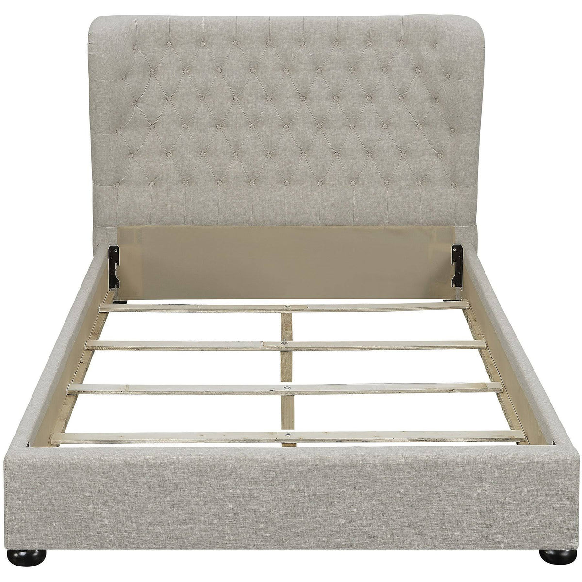 Beige Upholstered Platform Bed S82255