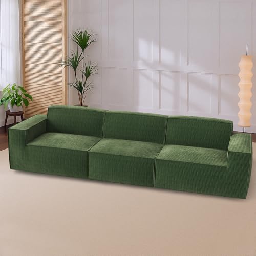 Oversized Deep U Shaped Modular Corduroy Sectional Sofa with Ottoman Q74352