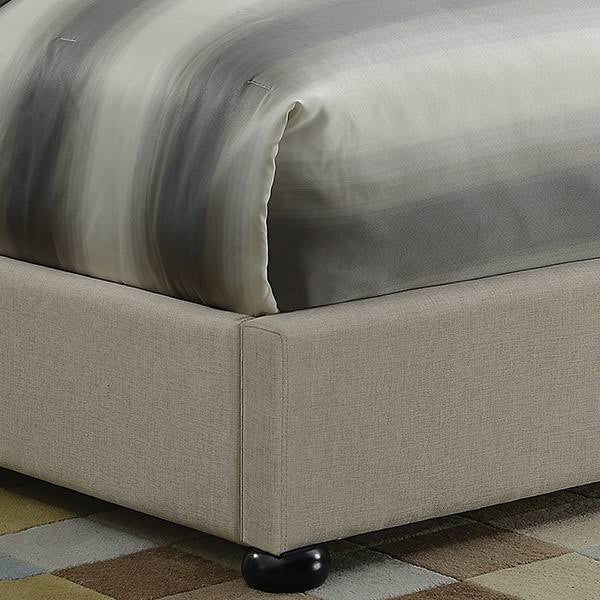 Beige Upholstered Platform Bed S82255