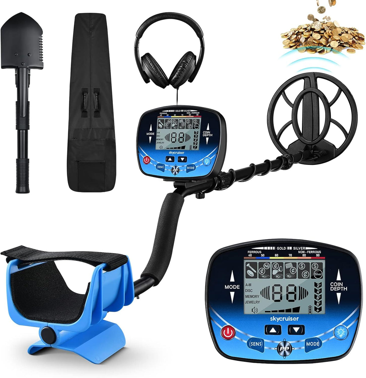 Waterproof Metal Detector with 10" IP68 Search Coil R785278