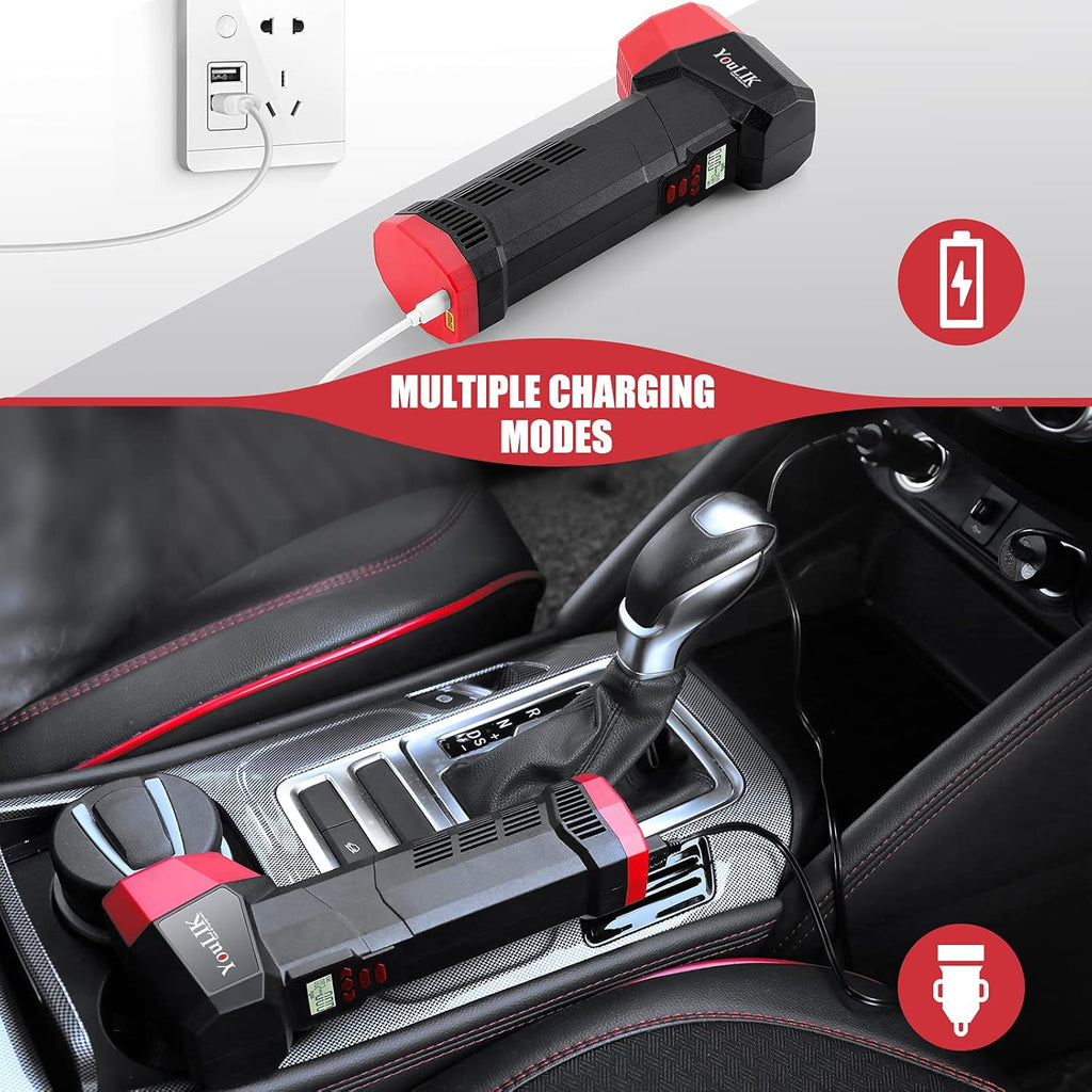Tire Inflator Portable Air Compressor, 6000mAh Cordless Electric Pump B97448
