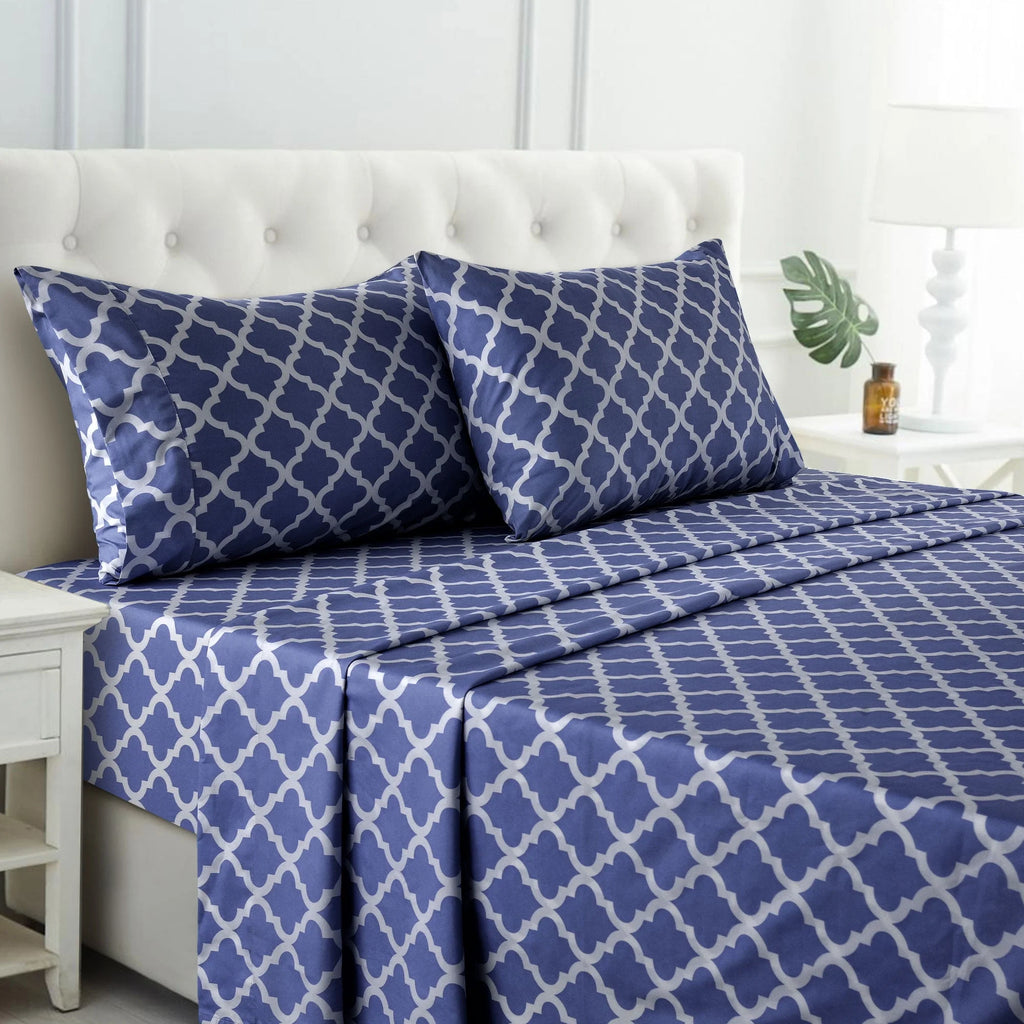 Queen Size 4 Piece Microfiber Deep Pocket Bed Sheets Set N623100