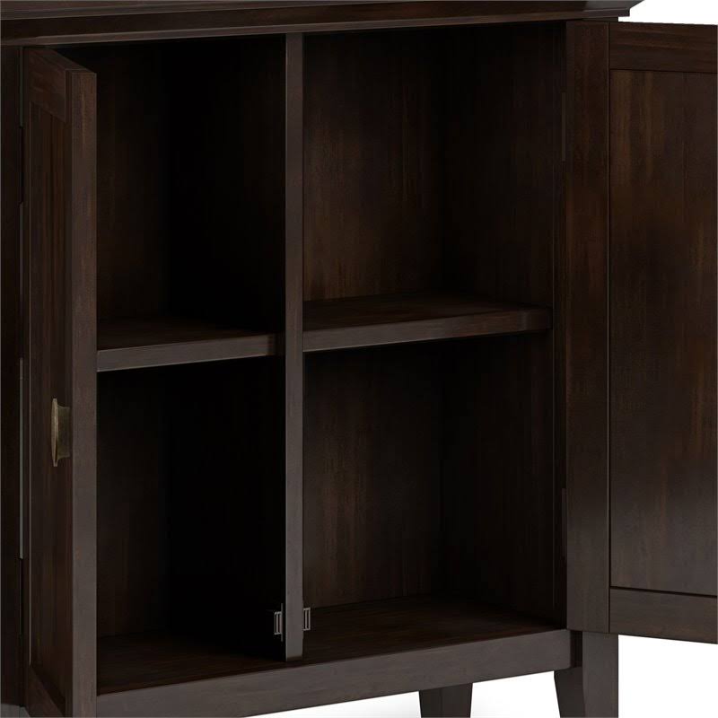 Solid Wood Low Storage Cabinet in Brunette Brown C21542