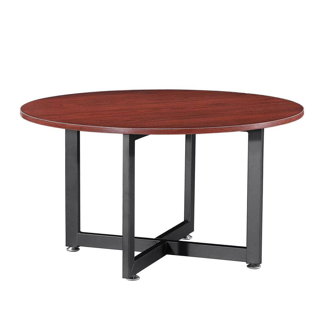 32-inch Modern Round Coffee Table with Wood Top X446
