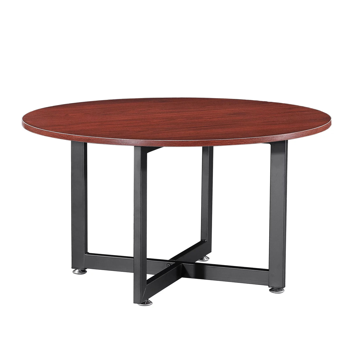 32-inch Modern Round Coffee Table with Wood Top X446