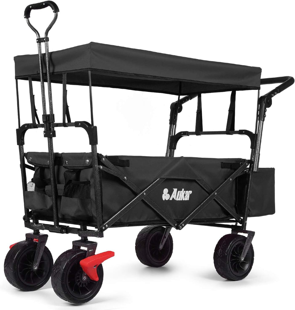 Collapsible Folding Wagon Utility Garden Cart with 7 All-Terrain Wheels N149