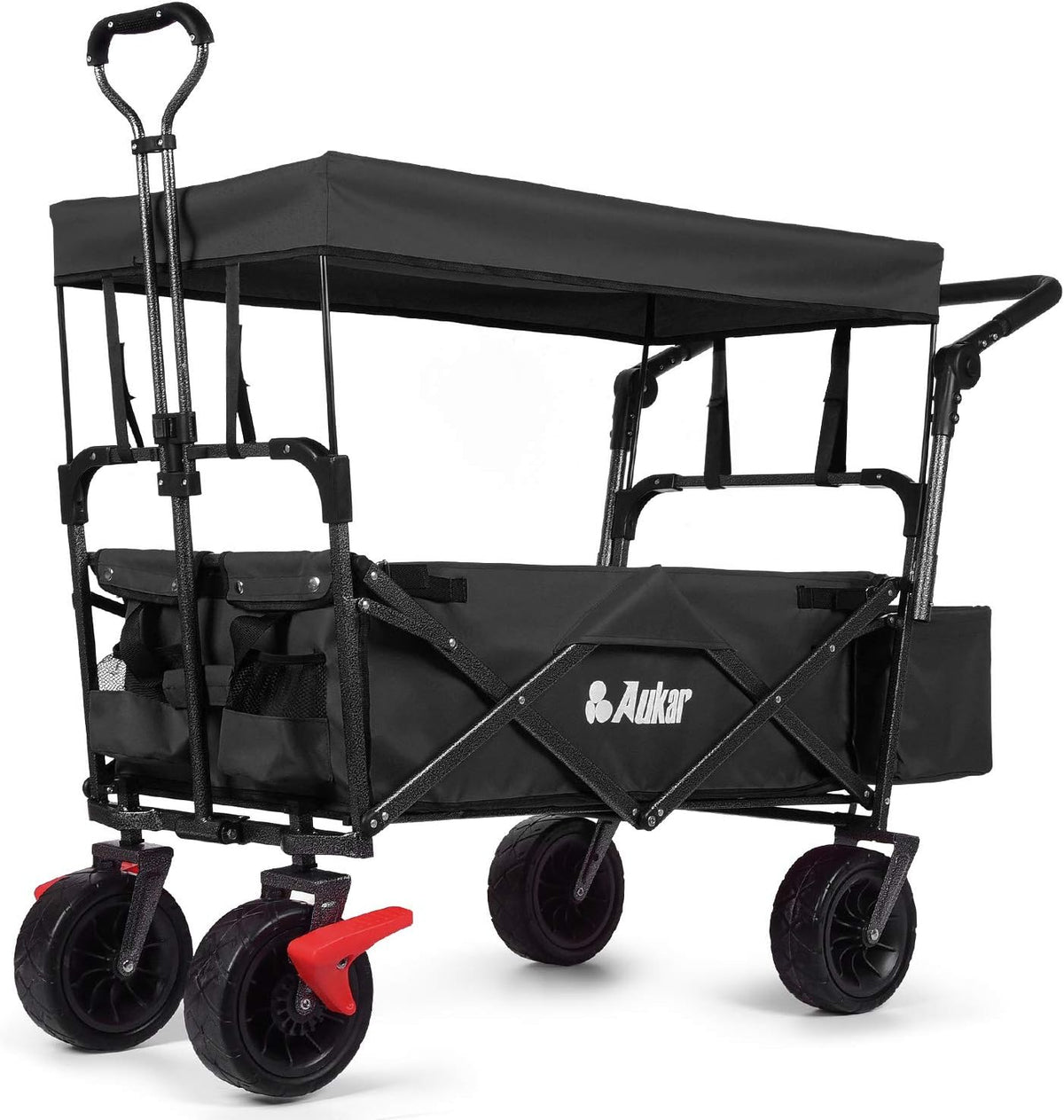 Collapsible Folding Wagon Utility Garden Cart with 7 All-Terrain Wheels N149