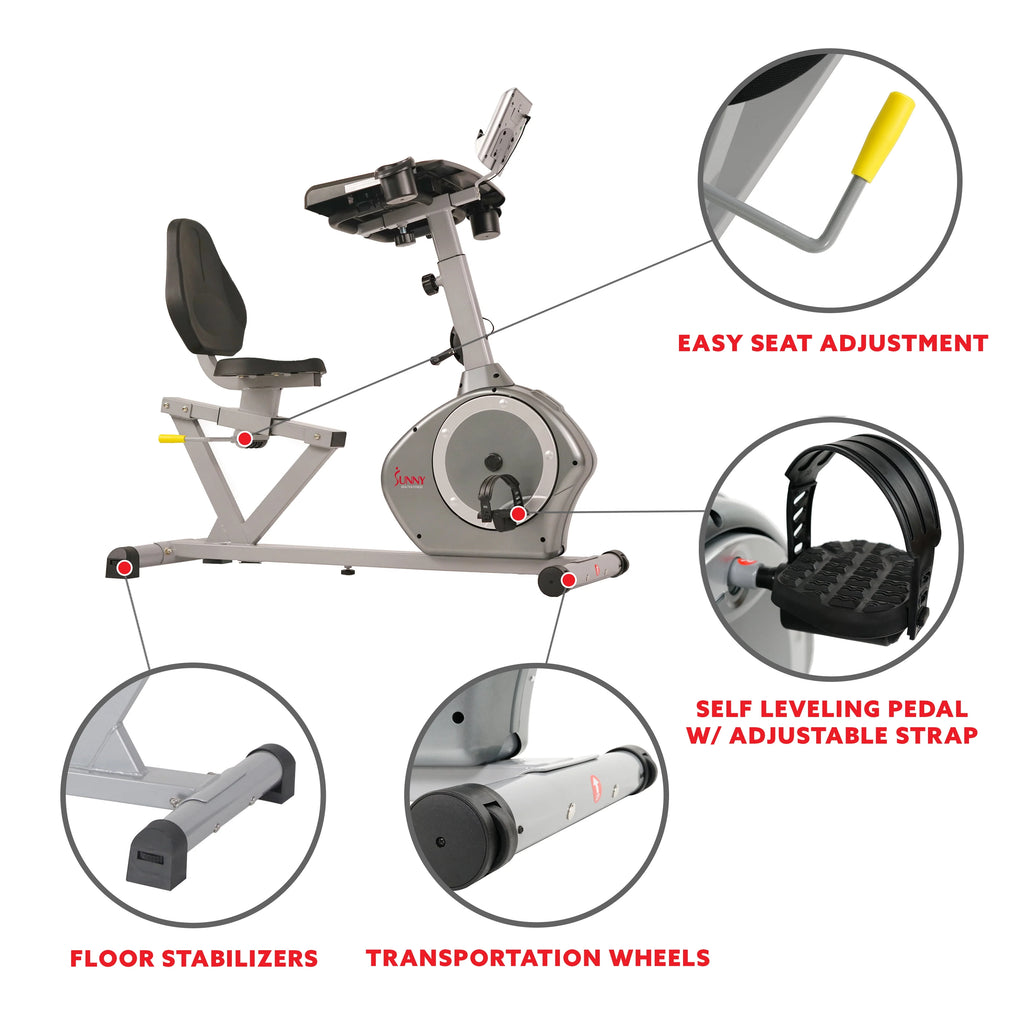 Magnetic Indoor Recumbent Exercise Desk Bike 350 lb Weight Capacity Y735484