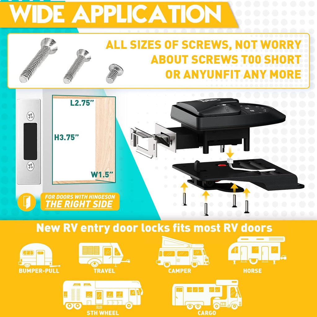 RV Keyless Entry Door Lock with Keypad and Deadbolt W99833