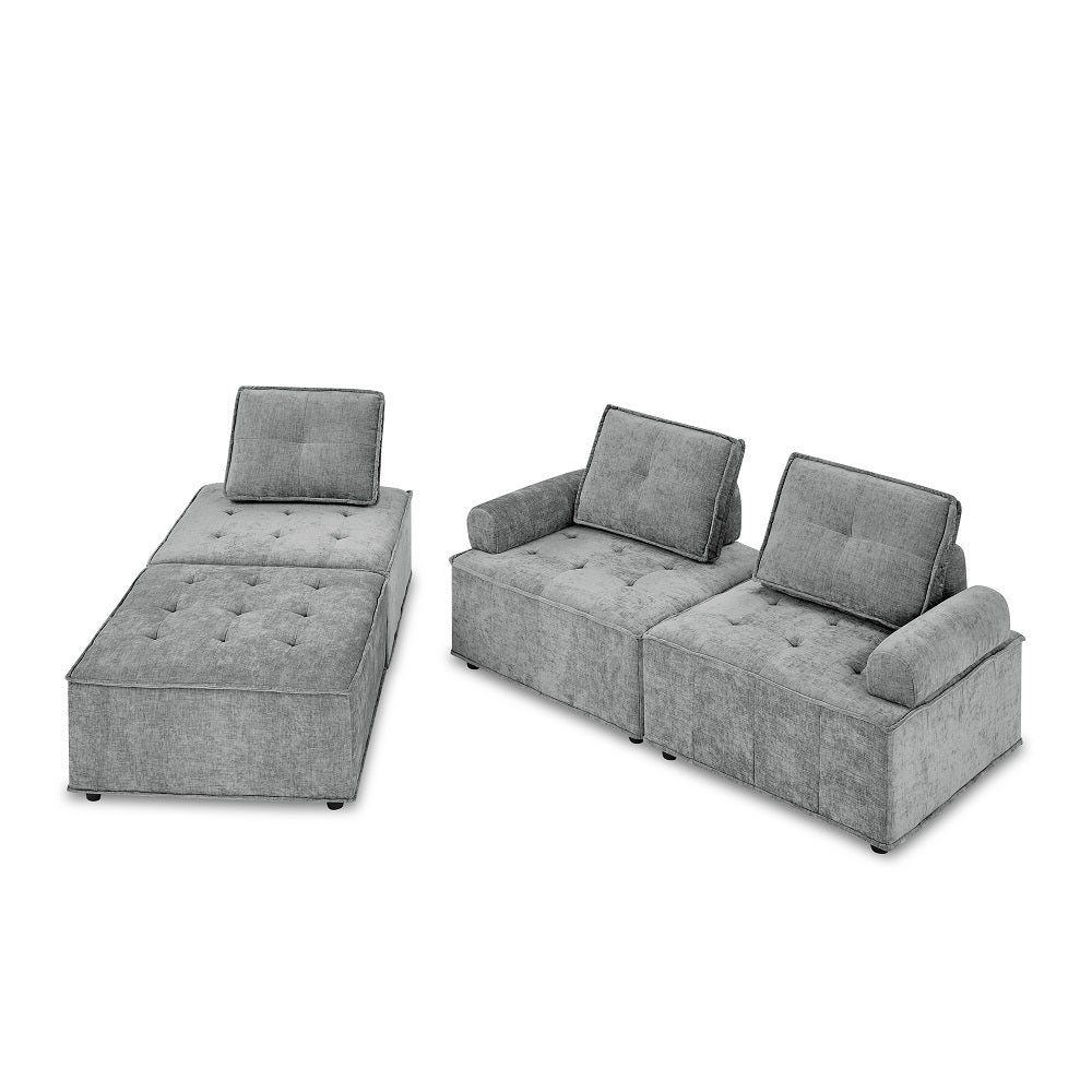 Chenille Grey Modular Sectional Sofa A13192