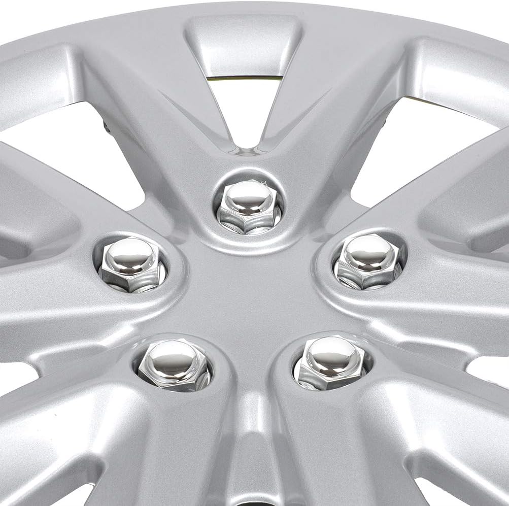 4PC Set 16 inch Silver Hubcap Wheel Cover Snap On Hubcap Y159338