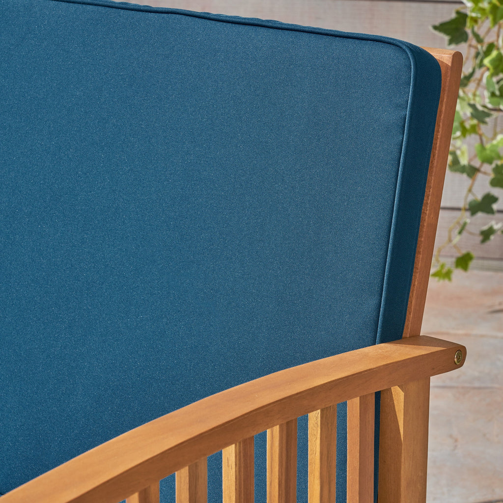 Acacia Wood Loveseat with Cushion Y1686