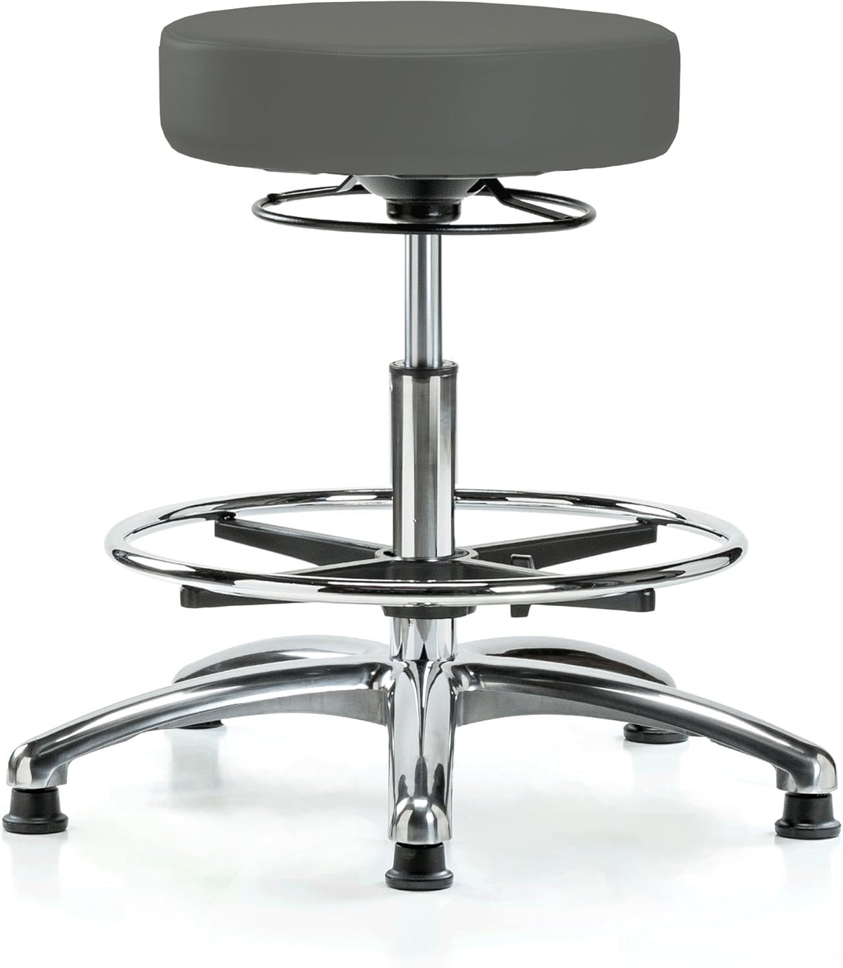 Chrome 360 Degree Adjustable Swivel Stool Imperial Blue Vinyl W720